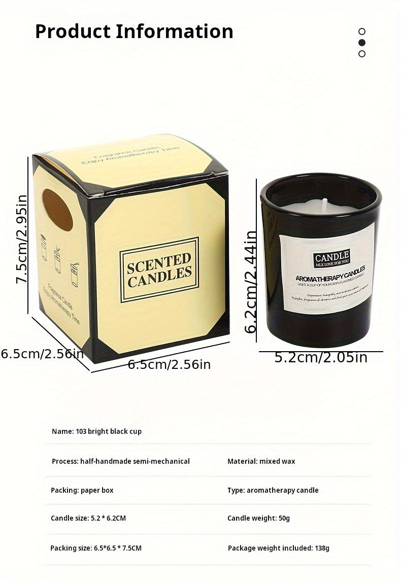 Lavender & Sandalwood Scented Candle In Shiny Black Glass