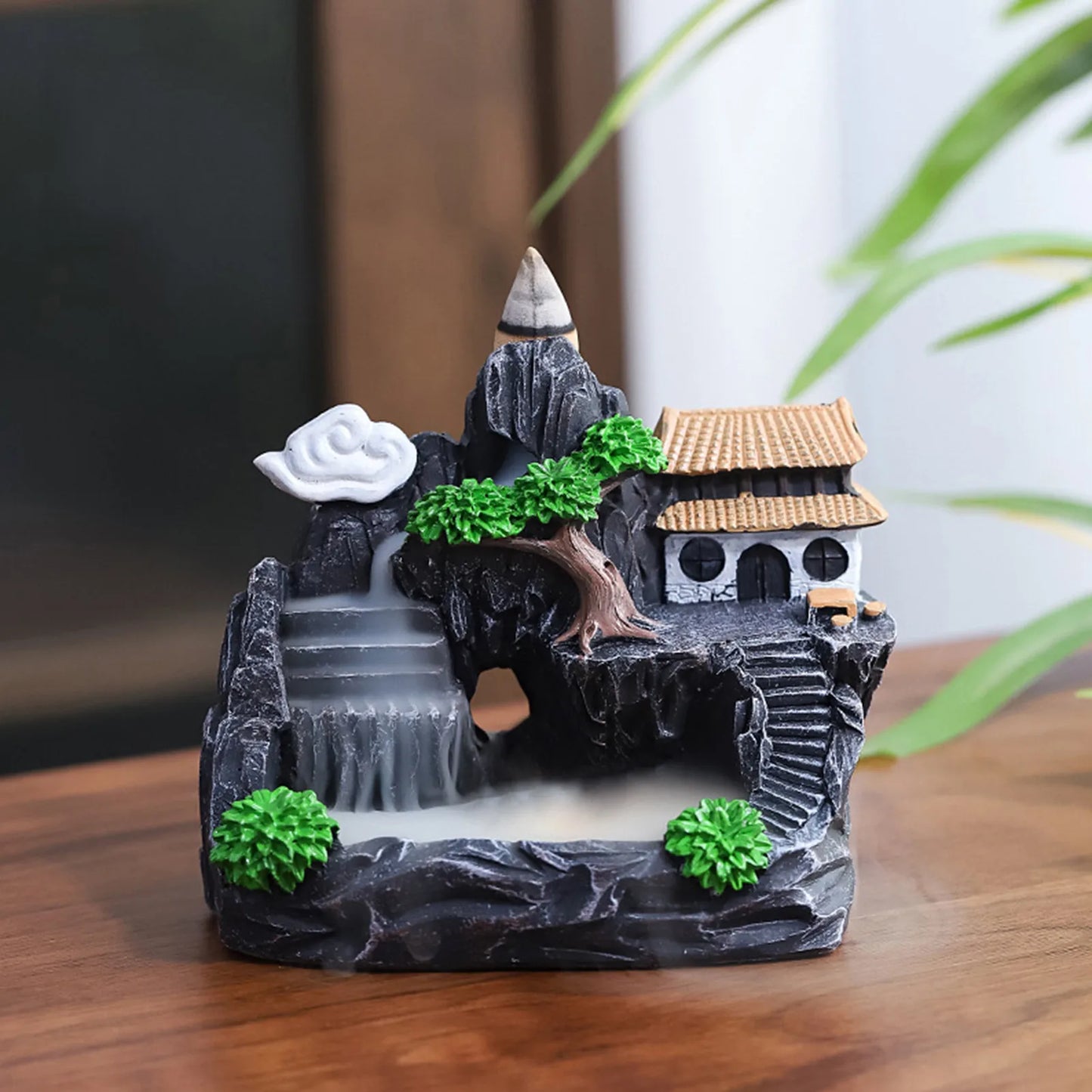 Waterfall Incense Burner Resin Backflow Incense Holder mini cute