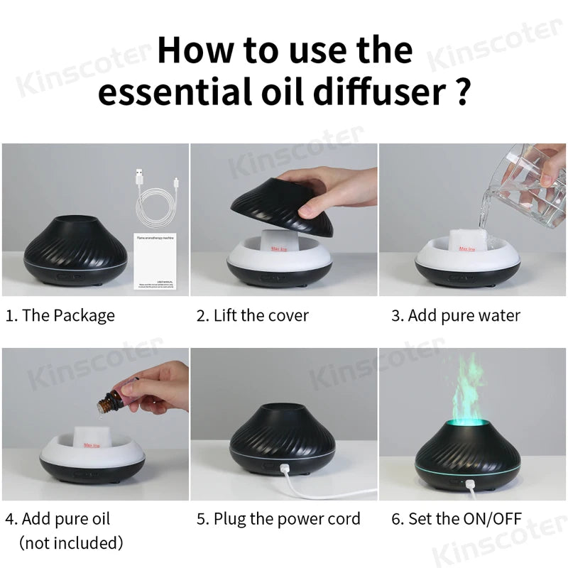 KINSCOTER Volcanic Aroma Diffuser Essential Oil Lamp