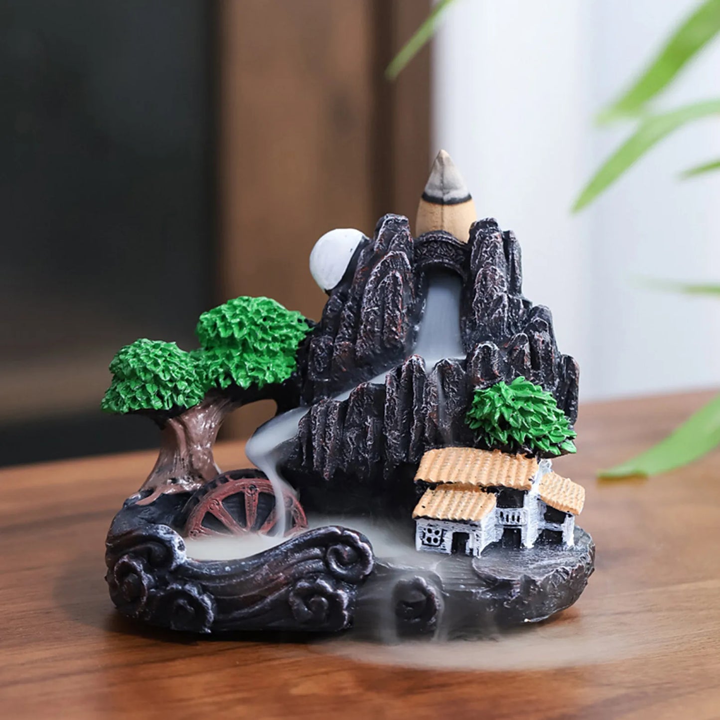 Waterfall Incense Burner Resin Backflow Incense Holder mini cute