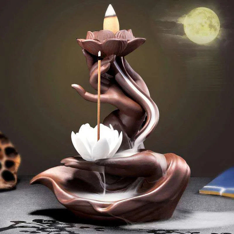 Backflow Incense Burner Ceramic Purple Sand Incense