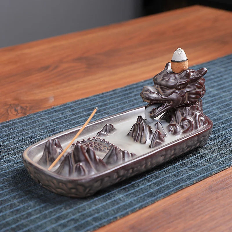 Backflow Incense Burner Ceramic Purple Sand Incense