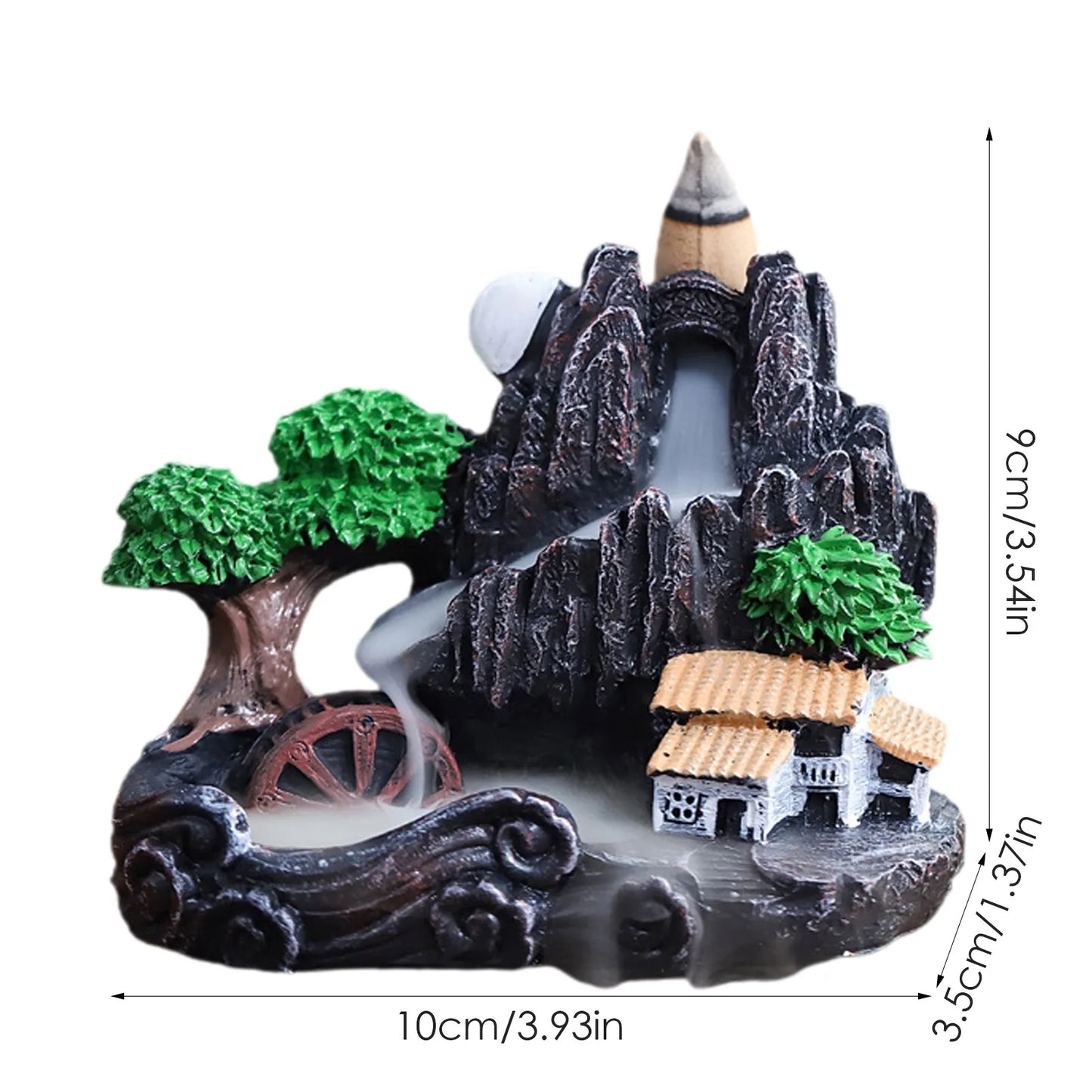 Waterfall Incense Burner Resin Backflow Incense Holder mini cute